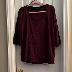 Two Torrid Tops 3X Black and Maroon